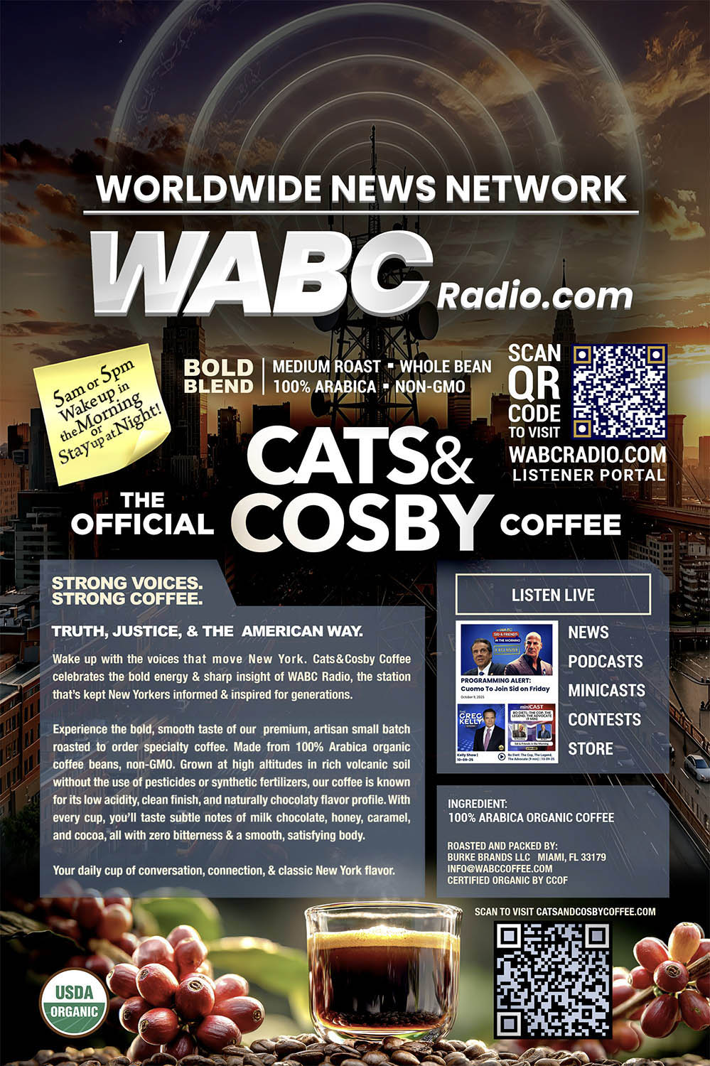 Cats & Cosby Organic Coffee