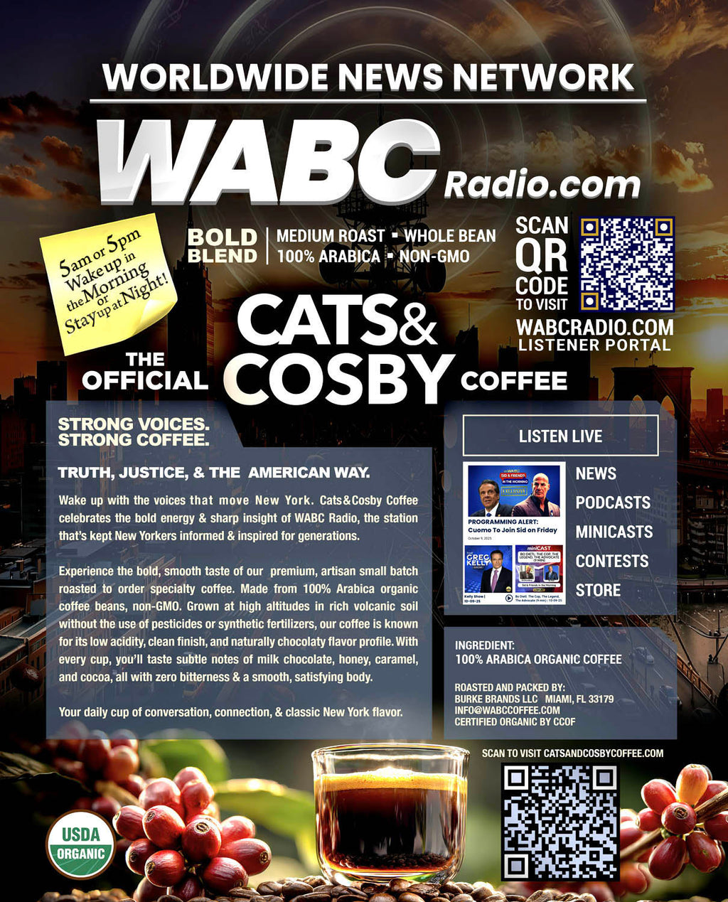 Cats & Cosby Organic Coffee