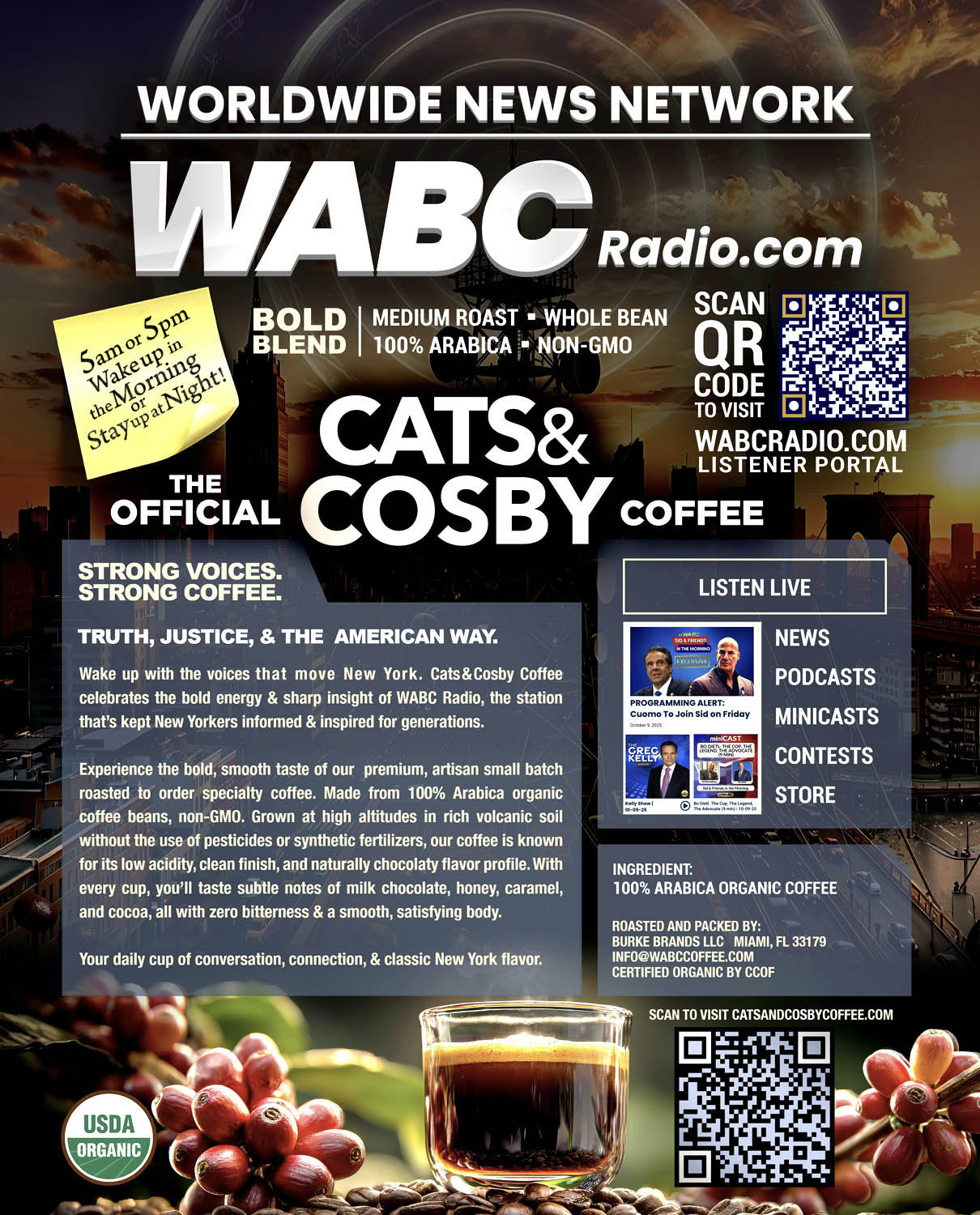 Cats & Cosby Organic Coffee